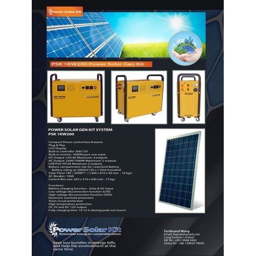 Power Solar Gen Kit System 1K/200